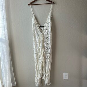 House of Harlow 1960 White Crochet Swim Coverup